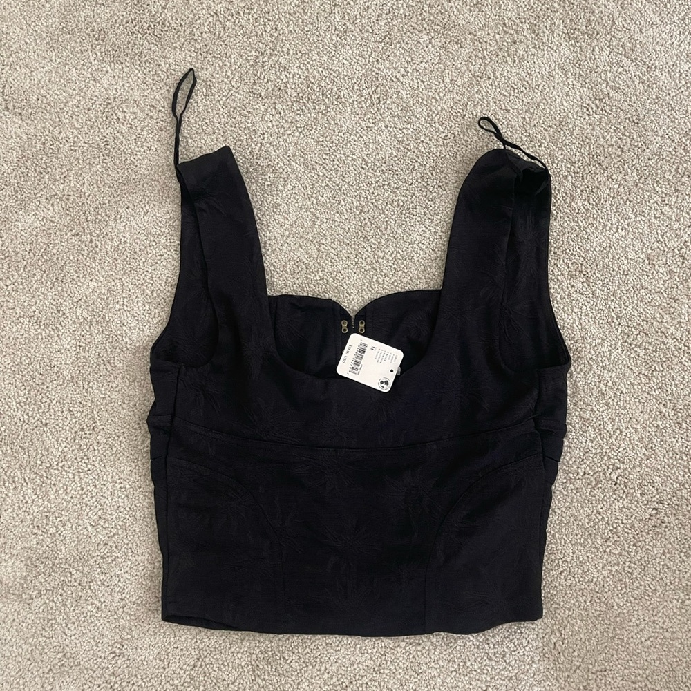 Free People Black Sleeveless Bustier Crop Top - Picture 2 of 3